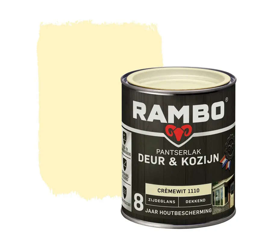 Rambo Pantserlak Deur&Kozijn Zijdeglans Dekkend Crèmewit 1110 - 750 ML