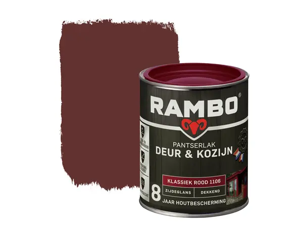 Rambo Pantserlak Deur&Kozijn Zijdeglans Dekkend Klassiekrood 1106 Rambo Pantserlak Deur&Kozijn Zijdeglans Dekkend Klassiekrood 1106