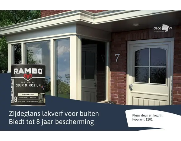 Rambo Pantserlak Deur&Kozijn Zijdeglans Dekkend Ivoorwit 1101 Rambo Pantserlak Deur&Kozijn Zijdeglans Dekkend Ivoorwit 1101