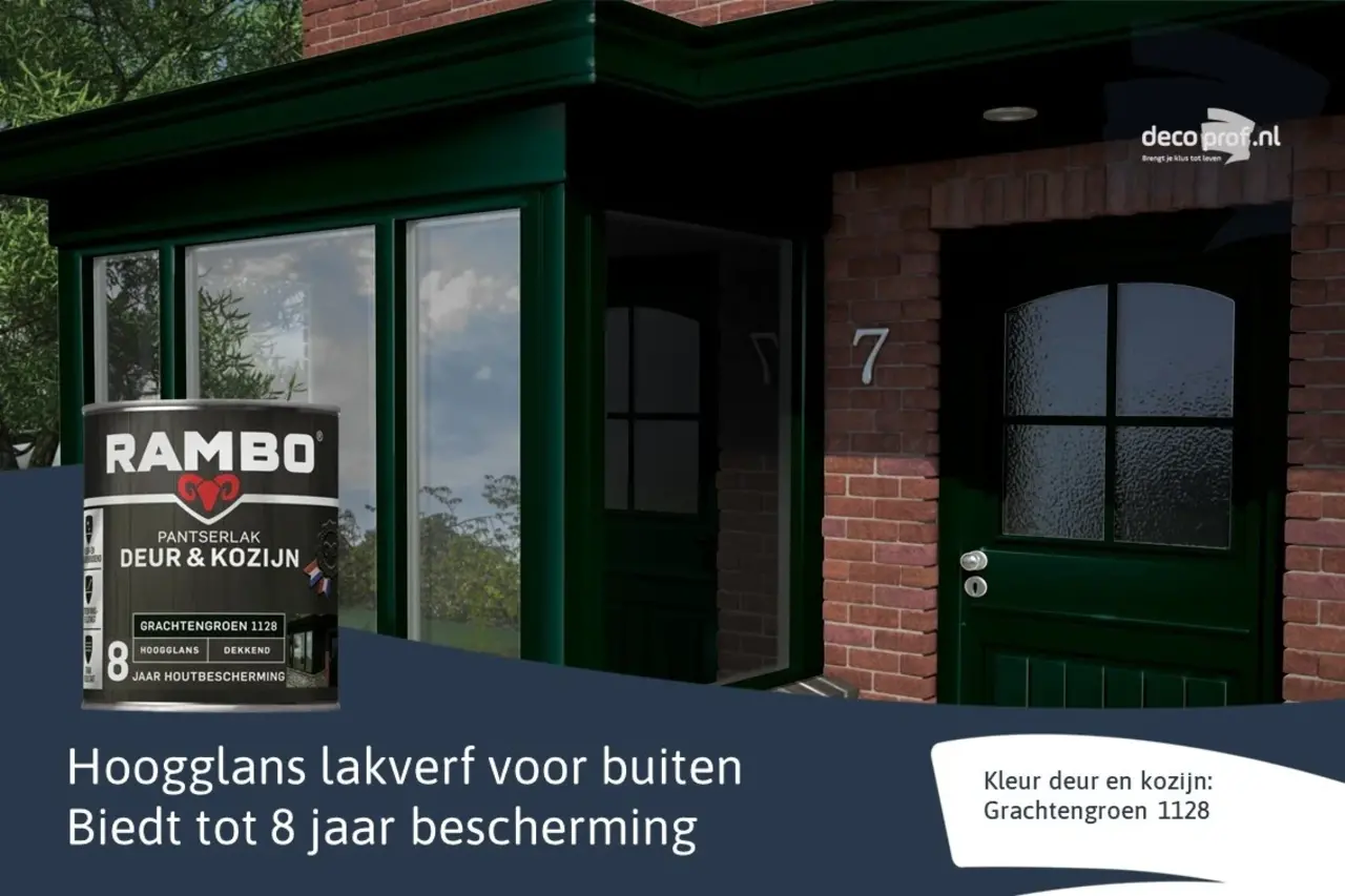 Rambo Pantserlak Deur&Kozijn Hoogglans Dekkend Grachtengroen 1128 Rambo Pantserlak Deur&Kozijn Hoogglans Dekkend Grachtengroen 1128