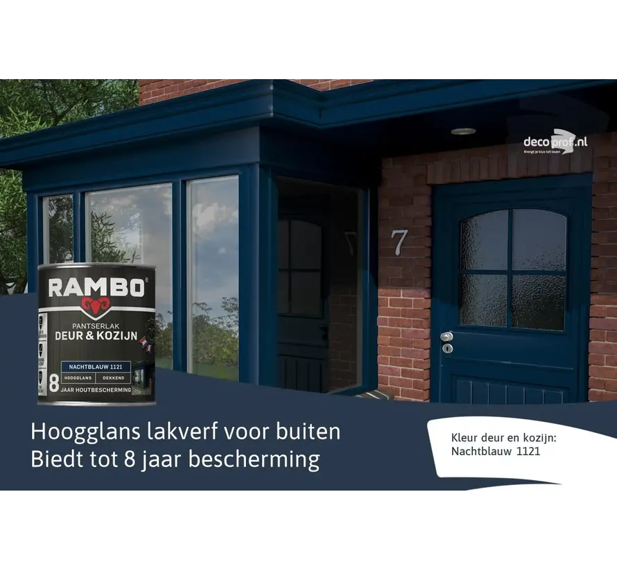 Rambo Pantserlak Deur&Kozijn Hoogglans Dekkend Nachtblauw 1121 - 750 ML