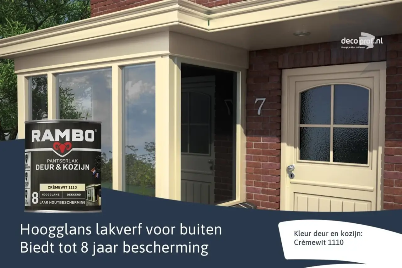 Rambo Pantserlak Deur&Kozijn Hoogglans Dekkend Crèmewit 1110 Rambo Pantserlak Deur&Kozijn Hoogglans Dekkend Crèmewit 1110