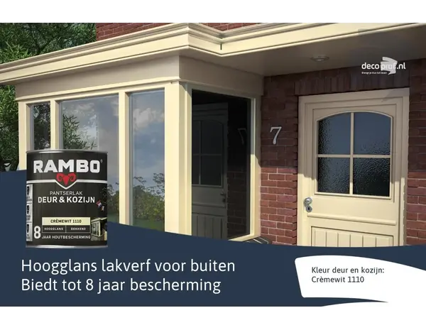 Rambo Pantserlak Deur&Kozijn Hoogglans Dekkend Crèmewit 1110 Rambo Pantserlak Deur&Kozijn Hoogglans Dekkend Crèmewit 1110