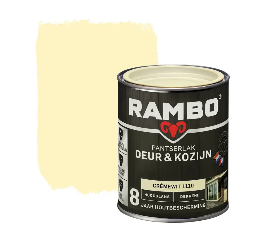 Rambo Pantserlak Deur&Kozijn Hoogglans Dekkend Crèmewit 1110 - 750 ML