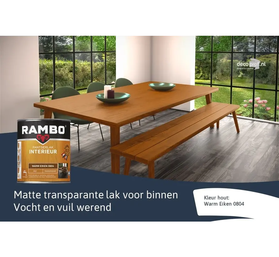 Rambo Pantserlak Interieur Transparant Mat Warmeiken 0804 - 250 ML