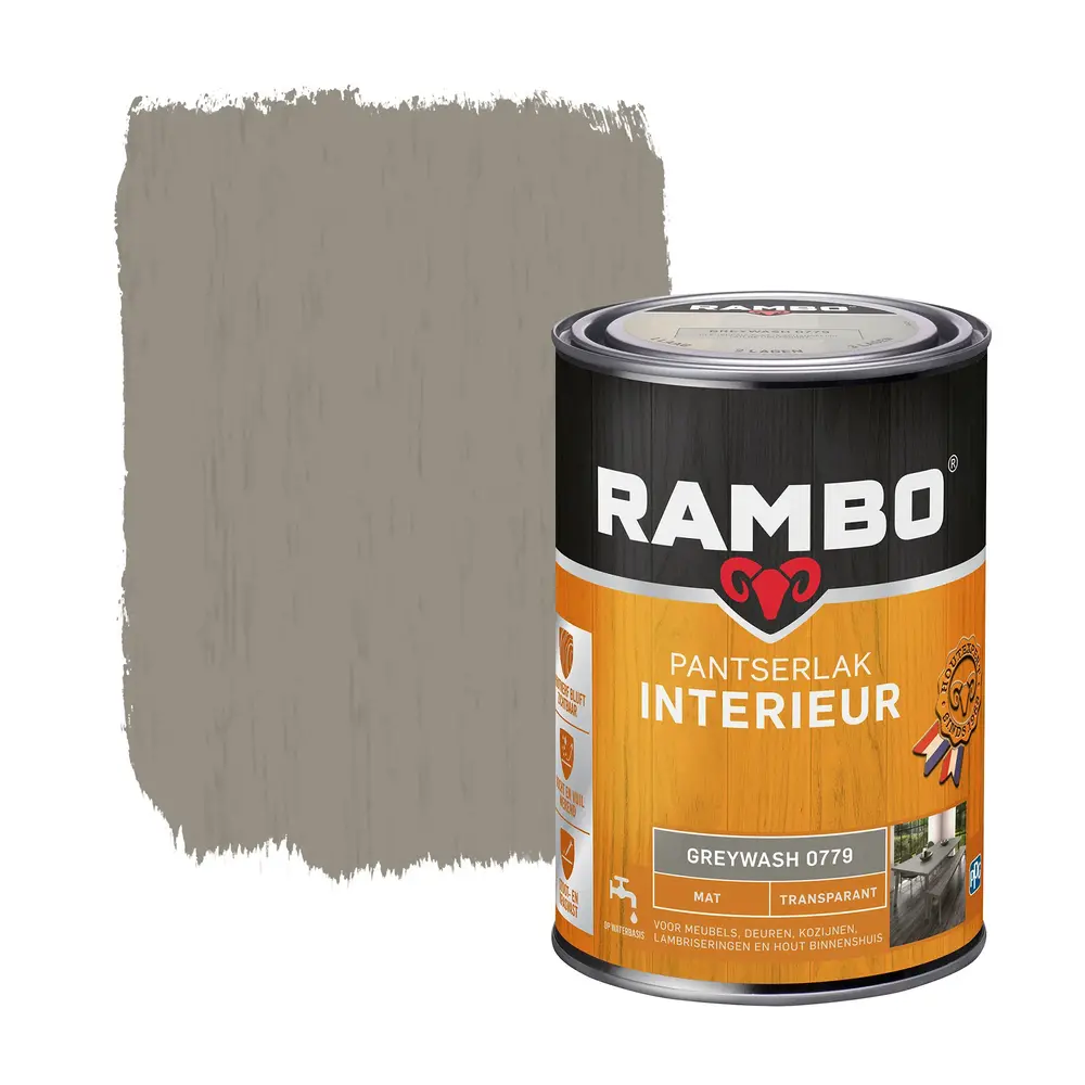 Rambo Pantserlak Interieur Transparant Mat Greywash 0779