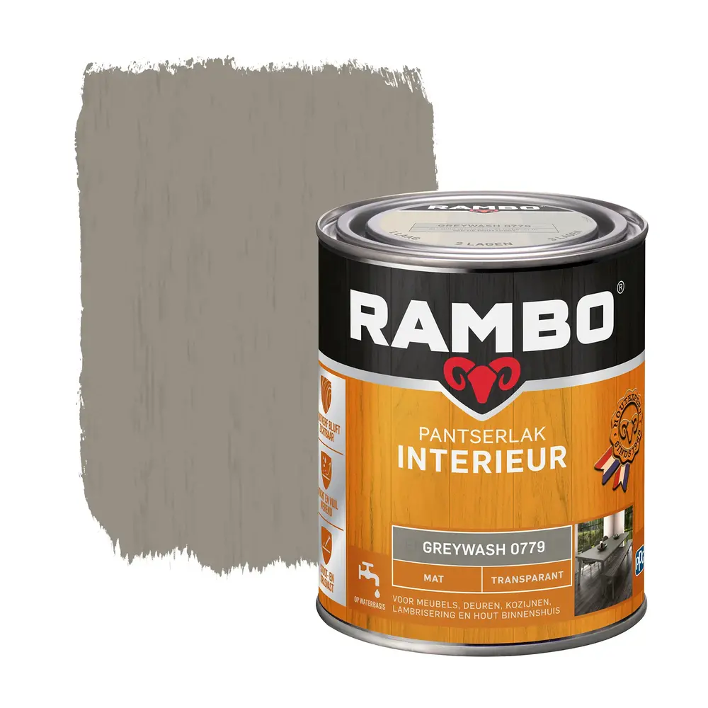 Rambo Pantserlak Interieur Transparant Mat Greywash 0779