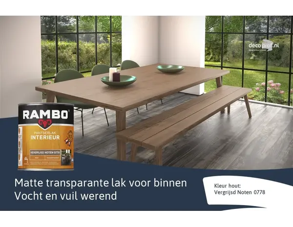 Rambo Pantserlak Interieur Transparant Mat Vergr.Noten 0778 Rambo Pantserlak Interieur Transparant Mat Vergr.Noten 0778