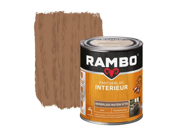 Rambo Pantserlak Interieur Transparant Mat Vergr.Noten 0778 Rambo Pantserlak Interieur Transparant Mat Vergr.Noten 0778