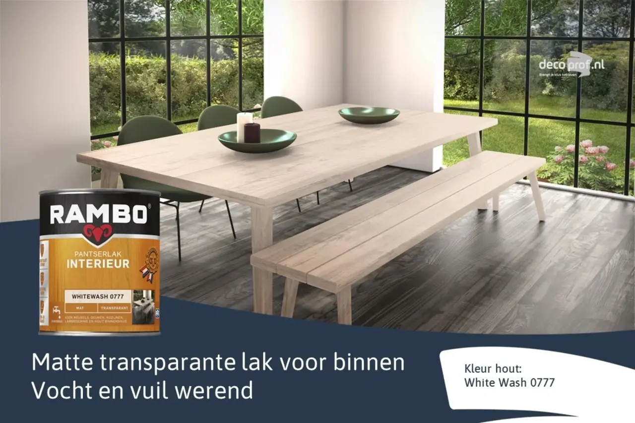 Rambo Pantserlak Interieur Transparant Mat Whitewash 0777 Rambo Pantserlak Interieur Transparant Mat Whitewash 0777