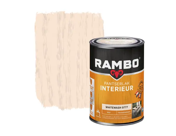 Rambo Pantserlak Interieur Transparant Mat Whitewash 0777 Rambo Pantserlak Interieur Transparant Mat Whitewash 0777