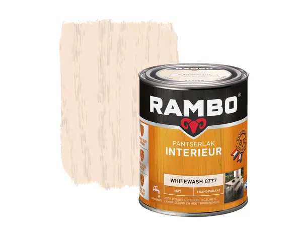 Rambo Pantserlak Interieur Transparant Mat Whitewash 0777 Rambo Pantserlak Interieur Transparant Mat Whitewash 0777