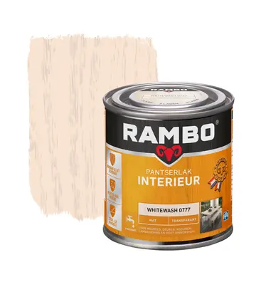 Rambo Pantserlak Interieur Transparant Mat Whitewash 0777