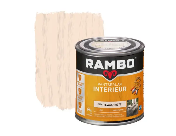 Rambo Pantserlak Interieur Transparant Mat Whitewash 0777 Rambo Pantserlak Interieur Transparant Mat Whitewash 0777