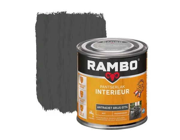 Rambo Pantserlak Interieur Transparant Mat Antr.Grijs 0774 Rambo Pantserlak Interieur Transparant Mat Antr.Grijs 0774