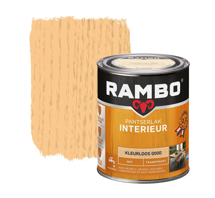 Rambo Pantserlak Interieur Transparant Mat - 250 ML