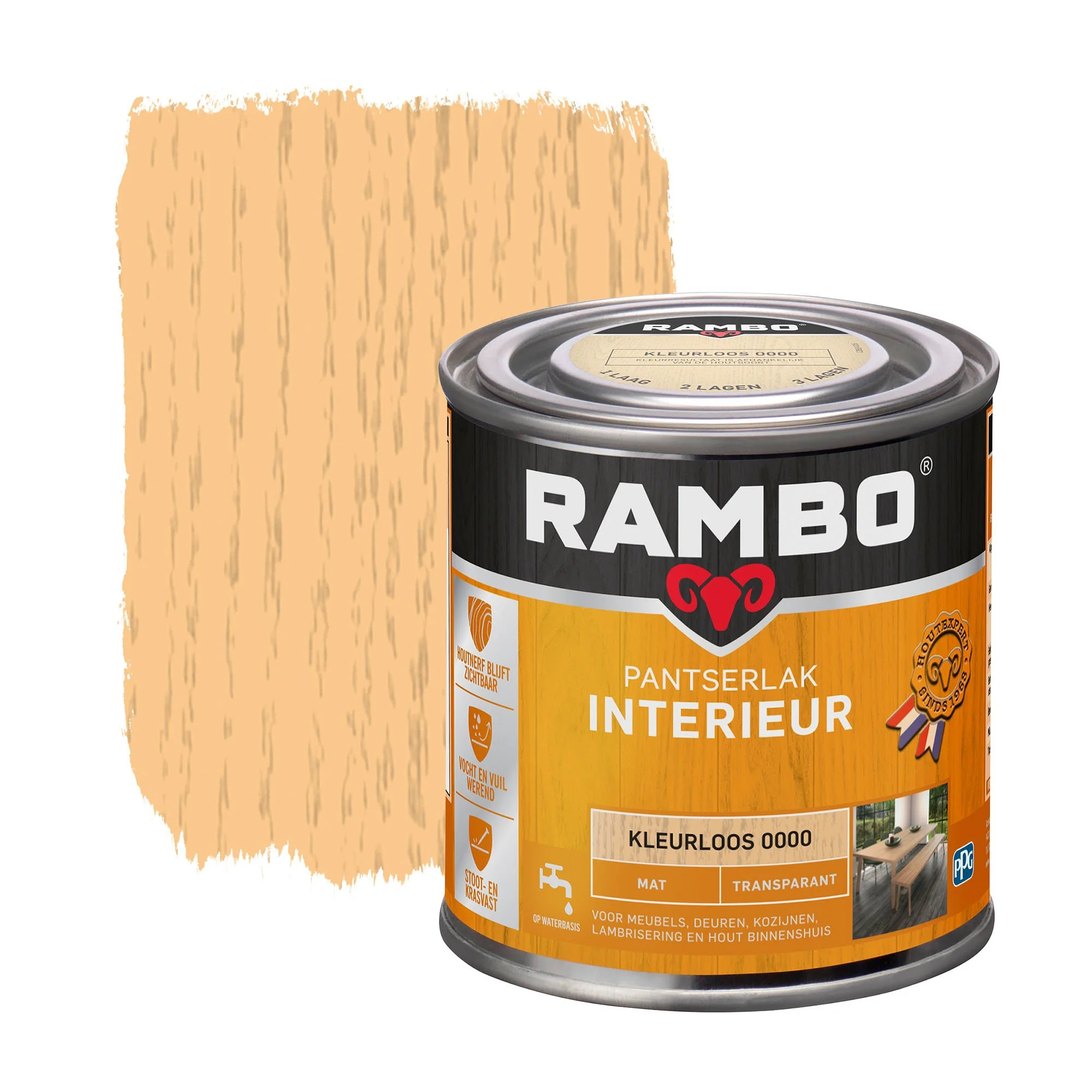 Pantserlak Interieur Transparant Mat | 250 ML