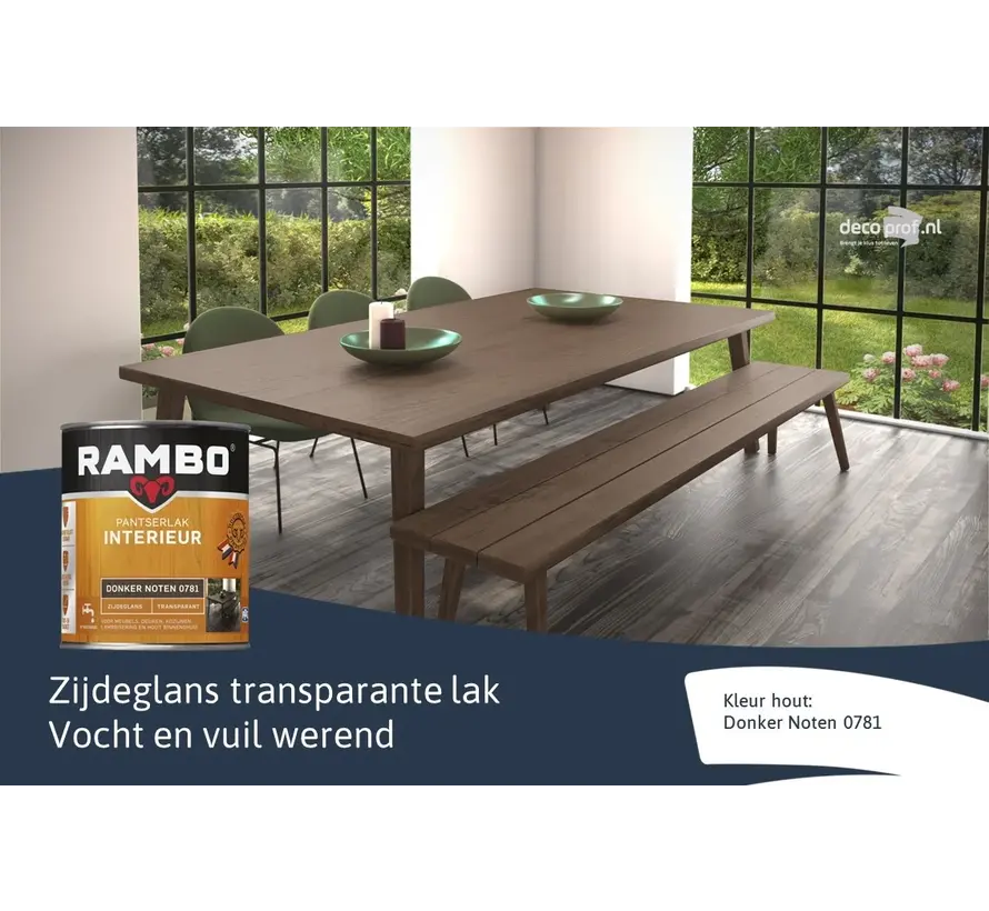 Rambo Pantserlak Interieur Transparant Zijdeglans D.Noten 0781 - 250 ML