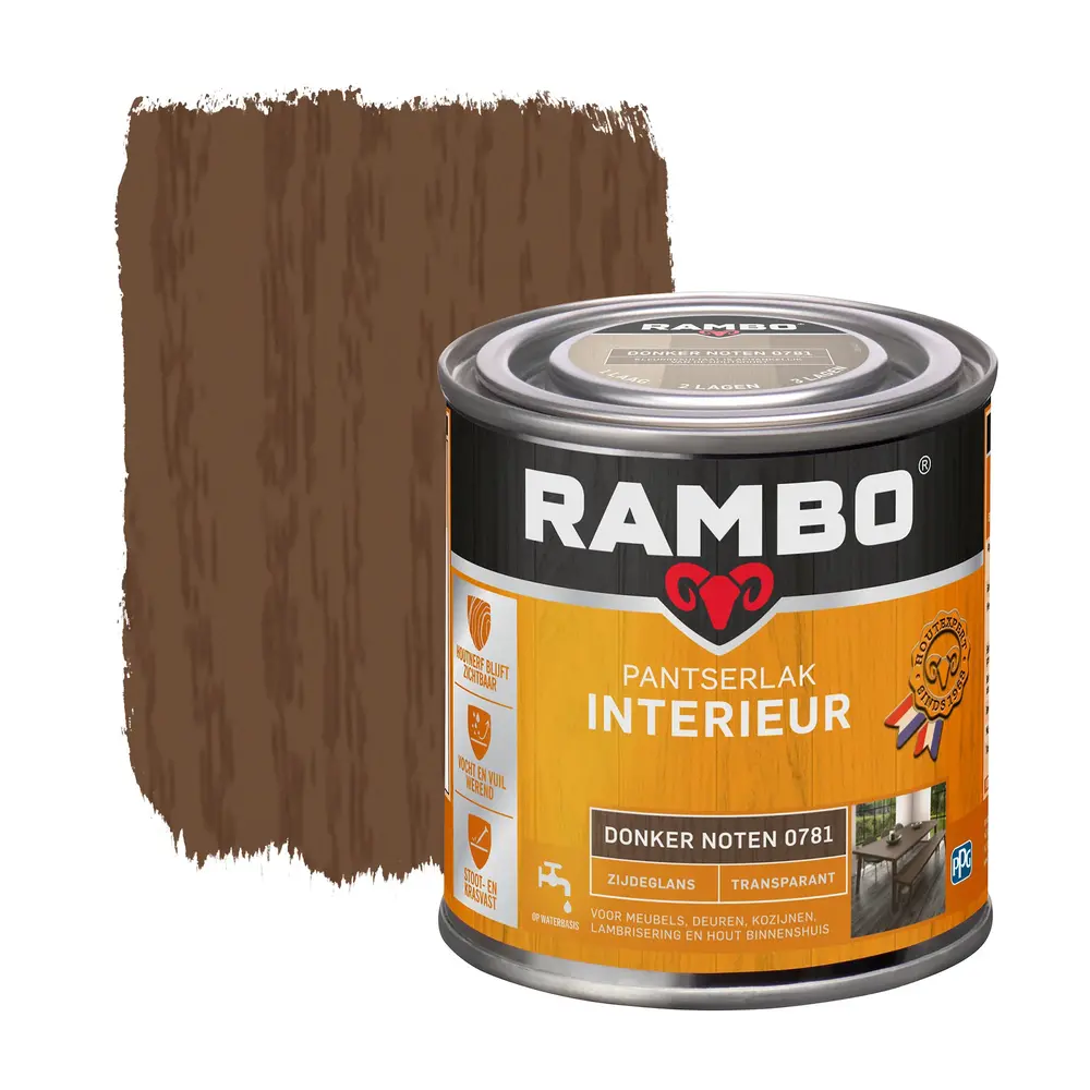 Rambo Pantserlak Interieur Transparant Zijdeglans D.Noten 0781