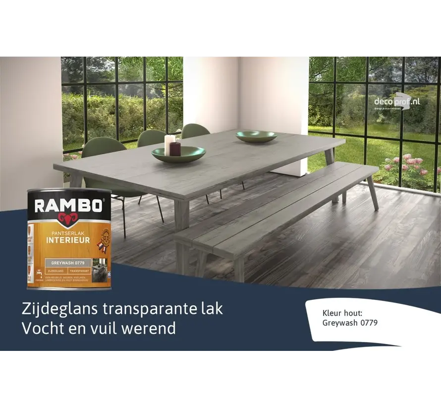 Rambo Pantserlak Interieur Transparant Zijdeglans Greywash 0779 - 250 ML