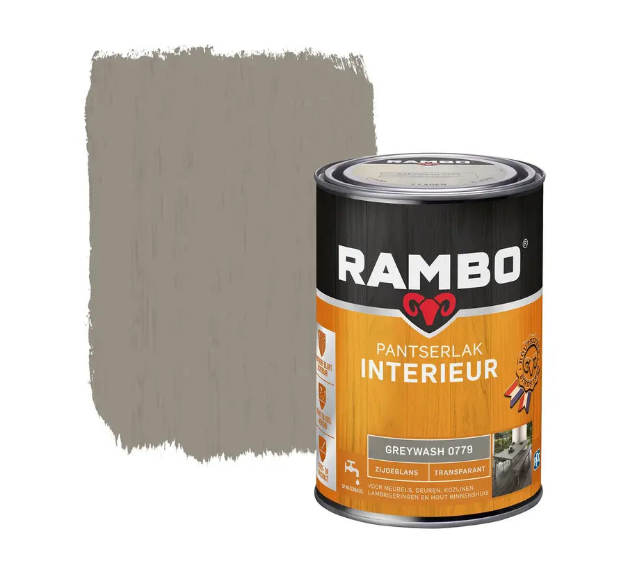 Rambo Pantserlak Interieur Transparant Zijdeglans Greywash 0779 - 250 ML