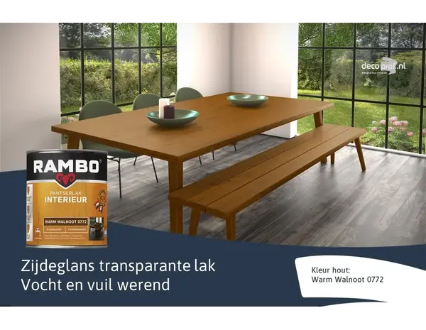 Rambo Pantserlak Interieur Transparant Zijdeglans Warmwalnoot 0772
