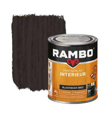 Rambo Pantserlak Interieur Transparant Zijdeglans Blackwash 0802