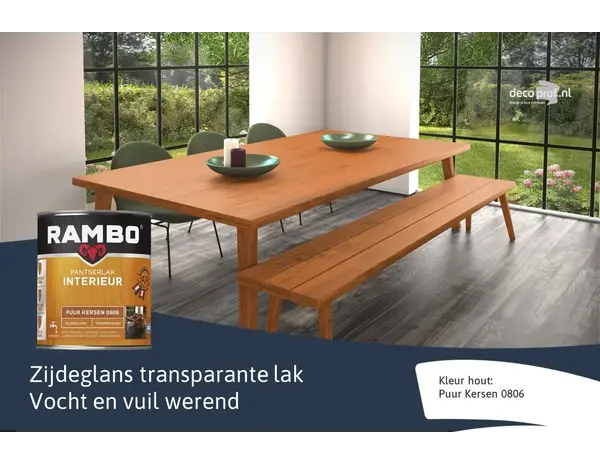 Rambo Pantserlak Interieur Transparant Zijdeglans Puur Kersen 0806 Rambo Pantserlak Interieur Transparant Zijdeglans Puur Kersen 0806
