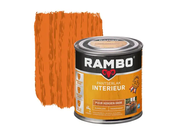 Rambo Pantserlak Interieur Transparant Zijdeglans Puur Kersen 0806 Rambo Pantserlak Interieur Transparant Zijdeglans Puur Kersen 0806