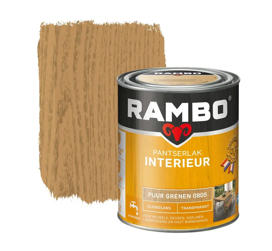 Rambo Pantserlak Interieur Transparant Zijdeglans Puur Grenen 0805 - 250 ML