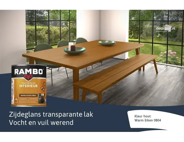 Rambo Pantserlak Interieur Transparant Zijdeglans Warm Eiken 0804 Rambo Pantserlak Interieur Transparant Zijdeglans Warm Eiken 0804