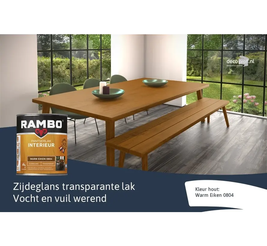 Rambo Pantserlak Interieur Transparant Zijdeglans Warm Eiken 0804 - 250 ML