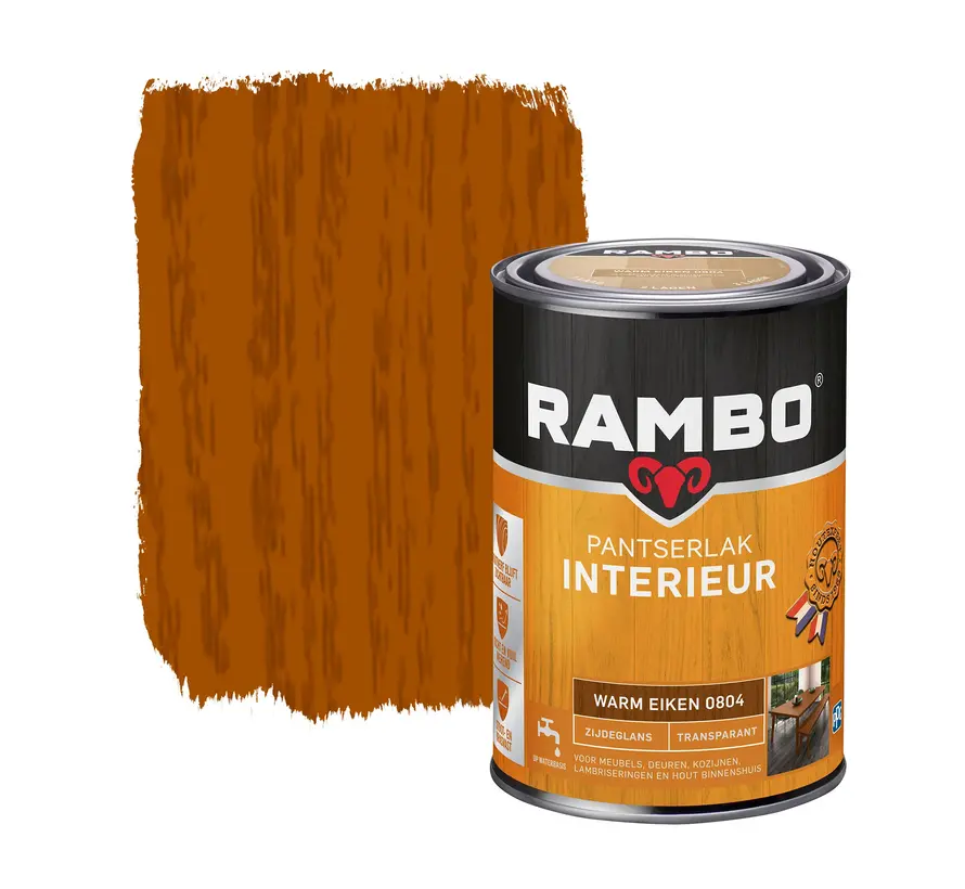 Rambo Pantserlak Interieur Transparant Zijdeglans Warm Eiken 0804 - 250 ML