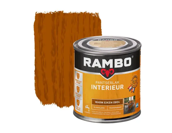Rambo Pantserlak Interieur Transparant Zijdeglans Warm Eiken 0804 Rambo Pantserlak Interieur Transparant Zijdeglans Warm Eiken 0804