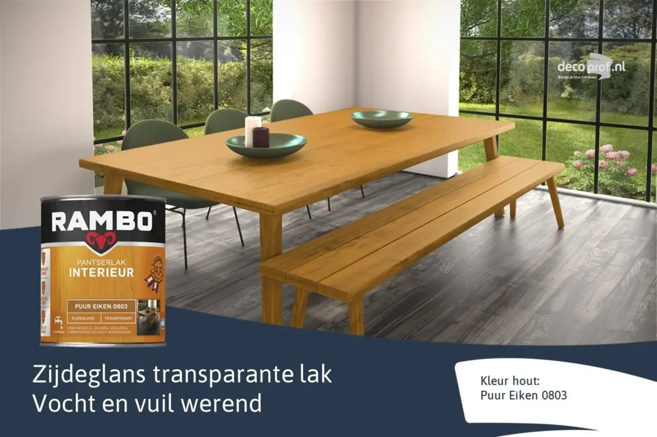 Rambo Pantserlak Interieur Transparant Zijdeglans Puur Eiken 0803