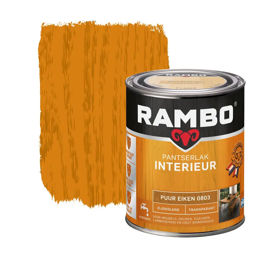 Rambo Pantserlak Interieur Transparant Zijdeglans Puur Eiken 0803 - 250 ML