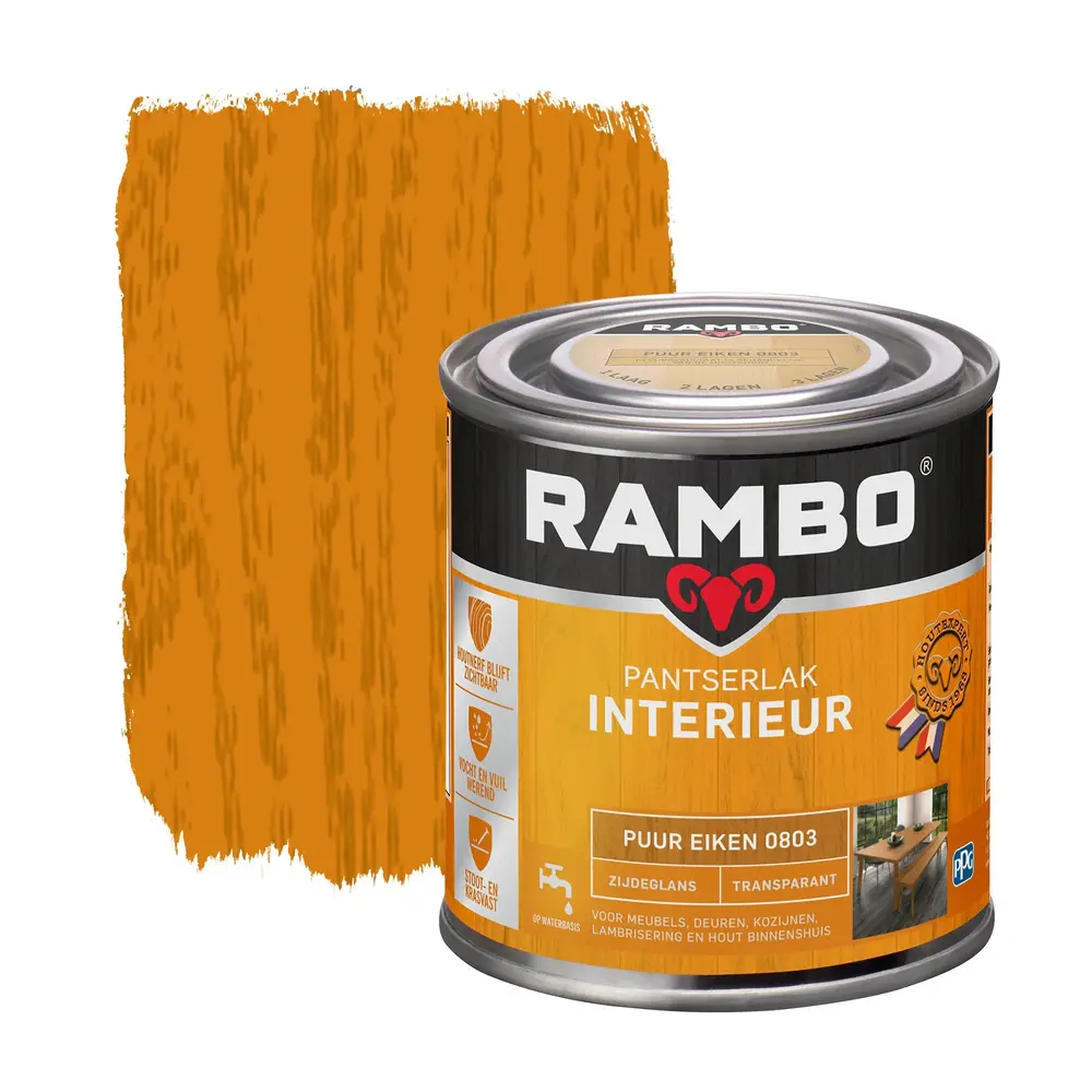 Rambo Pantserlak Interieur Transparant Zijdeglans Puur Eiken 0803