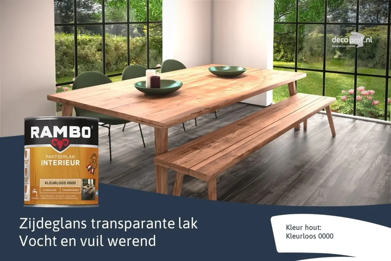 Rambo Pantserlak Interieur Transparant Zijdeglans Rambo Pantserlak Interieur Transparant Zijdeglans