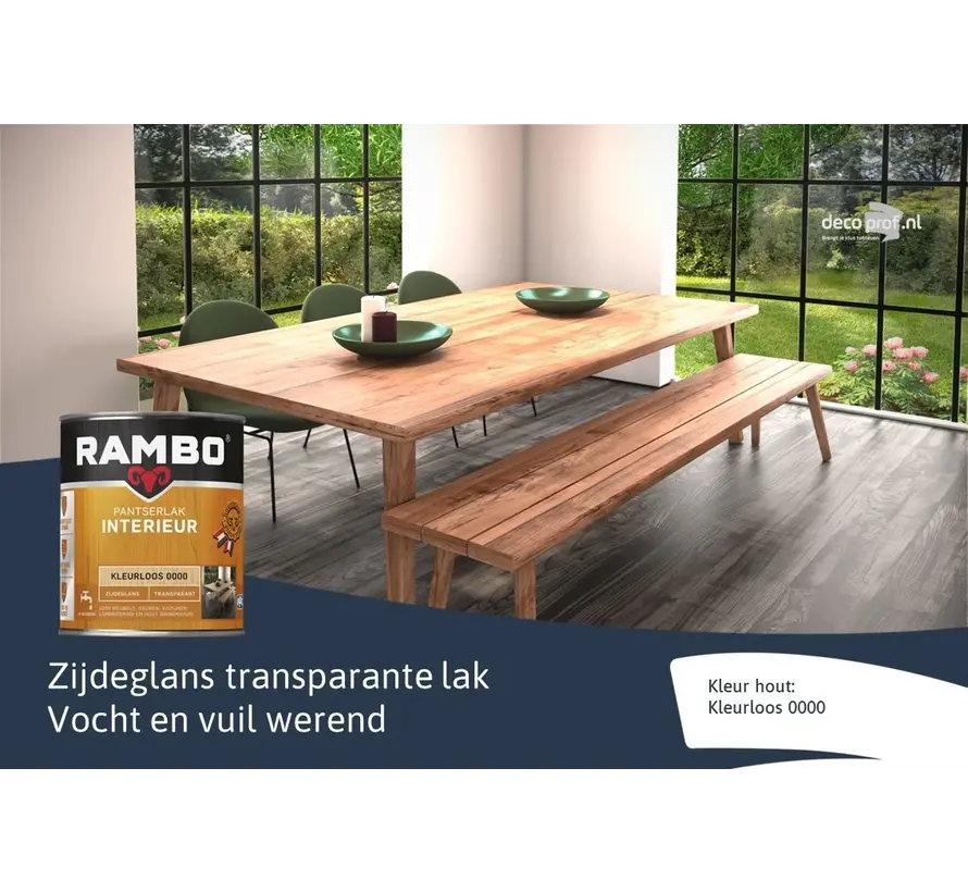 Rambo Pantserlak Interieur Transparant Zijdeglans - 250 ML