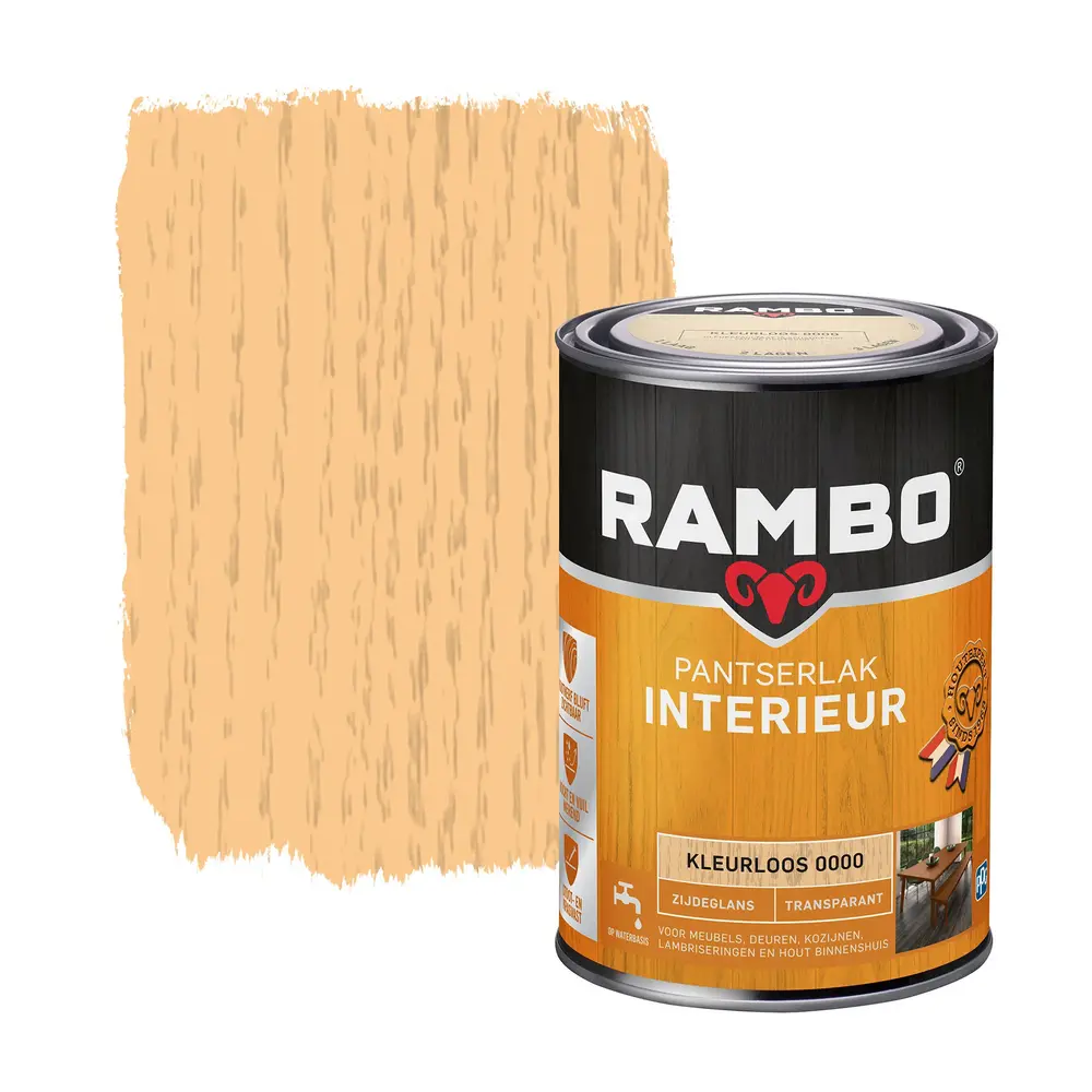 Rambo Pantserlak Interieur Transparant Zijdeglans Rambo Pantserlak Interieur Transparant Zijdeglans