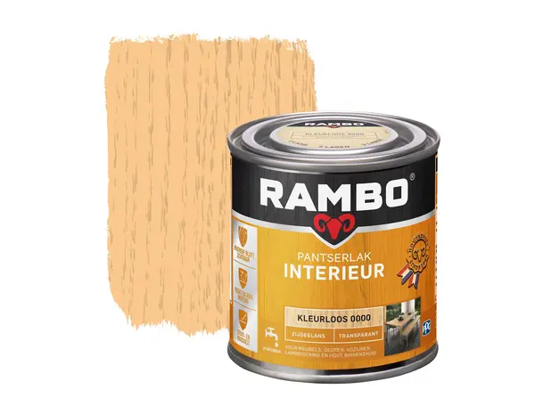Rambo Pantserlak Interieur Transparant Zijdeglans Rambo Pantserlak Interieur Transparant Zijdeglans