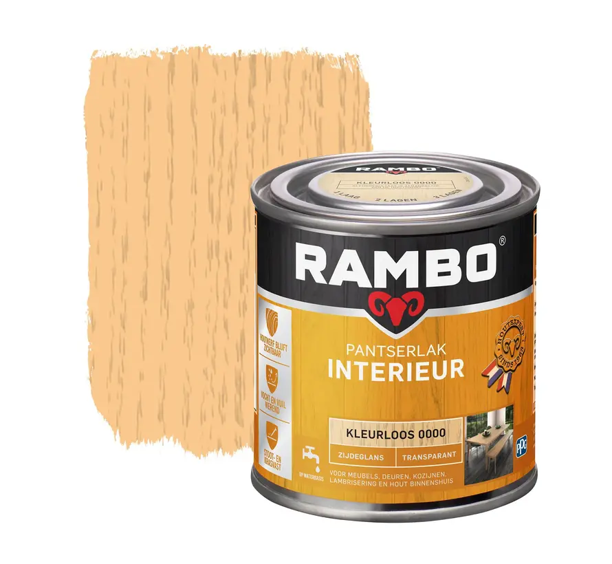 Rambo Pantserlak Interieur Transparant Zijdeglans - 250 ML