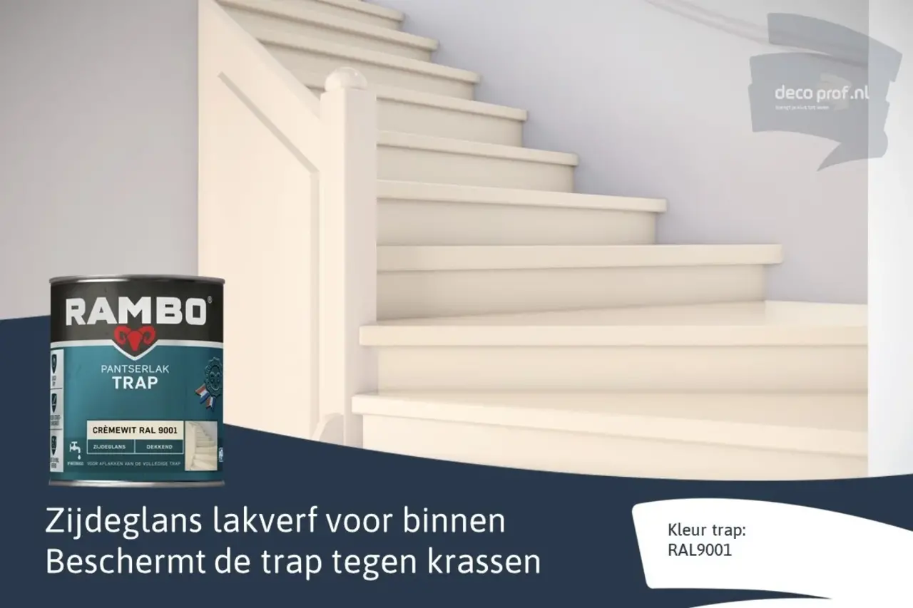 Rambo Pantserlak Trap Dekkend Zijdeglans RAL9001 Rambo Pantserlak Trap Dekkend Zijdeglans RAL9001