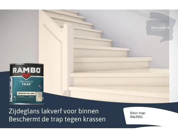 Rambo Pantserlak Trap Dekkend Zijdeglans RAL9001 Rambo Pantserlak Trap Dekkend Zijdeglans RAL9001