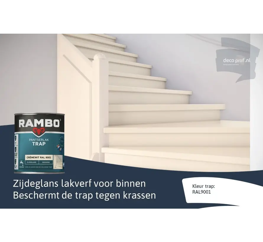 Rambo Pantserlak Trap Dekkend Zijdeglans RAL9001 - 750 ML