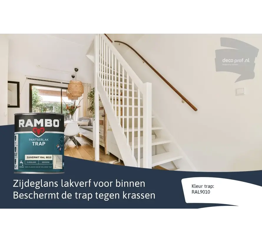 Rambo Pantserlak Trap Dekkend Zijdeglans RAL9010 - 750 ML