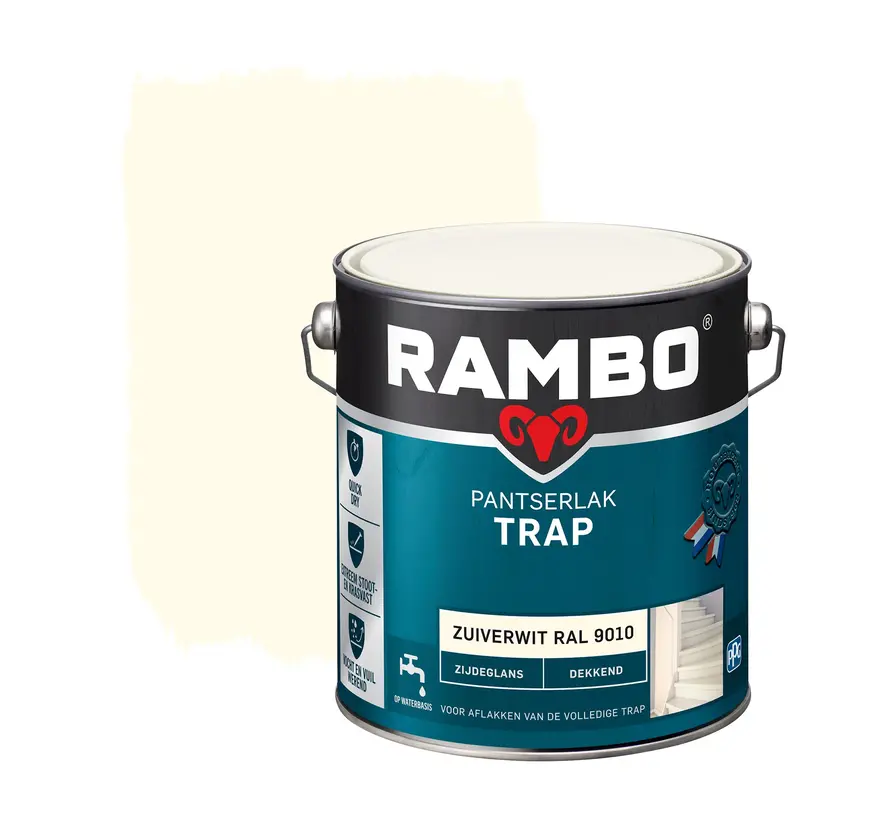 Rambo Pantserlak Trap Dekkend Zijdeglans RAL9010 - 750 ML