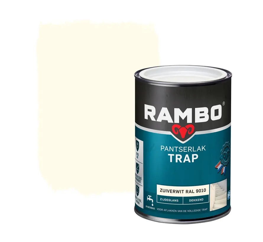 Rambo Pantserlak Trap Dekkend Zijdeglans RAL9010 - 750 ML