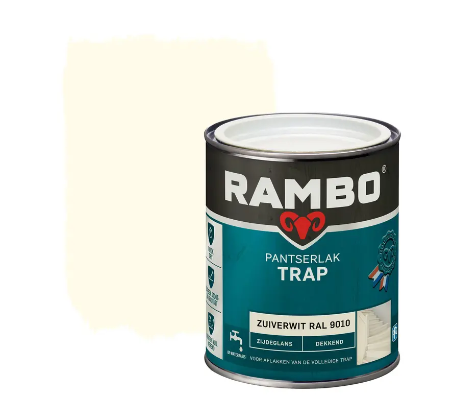 Rambo Pantserlak Trap Dekkend Zijdeglans RAL9010 - 750 ML