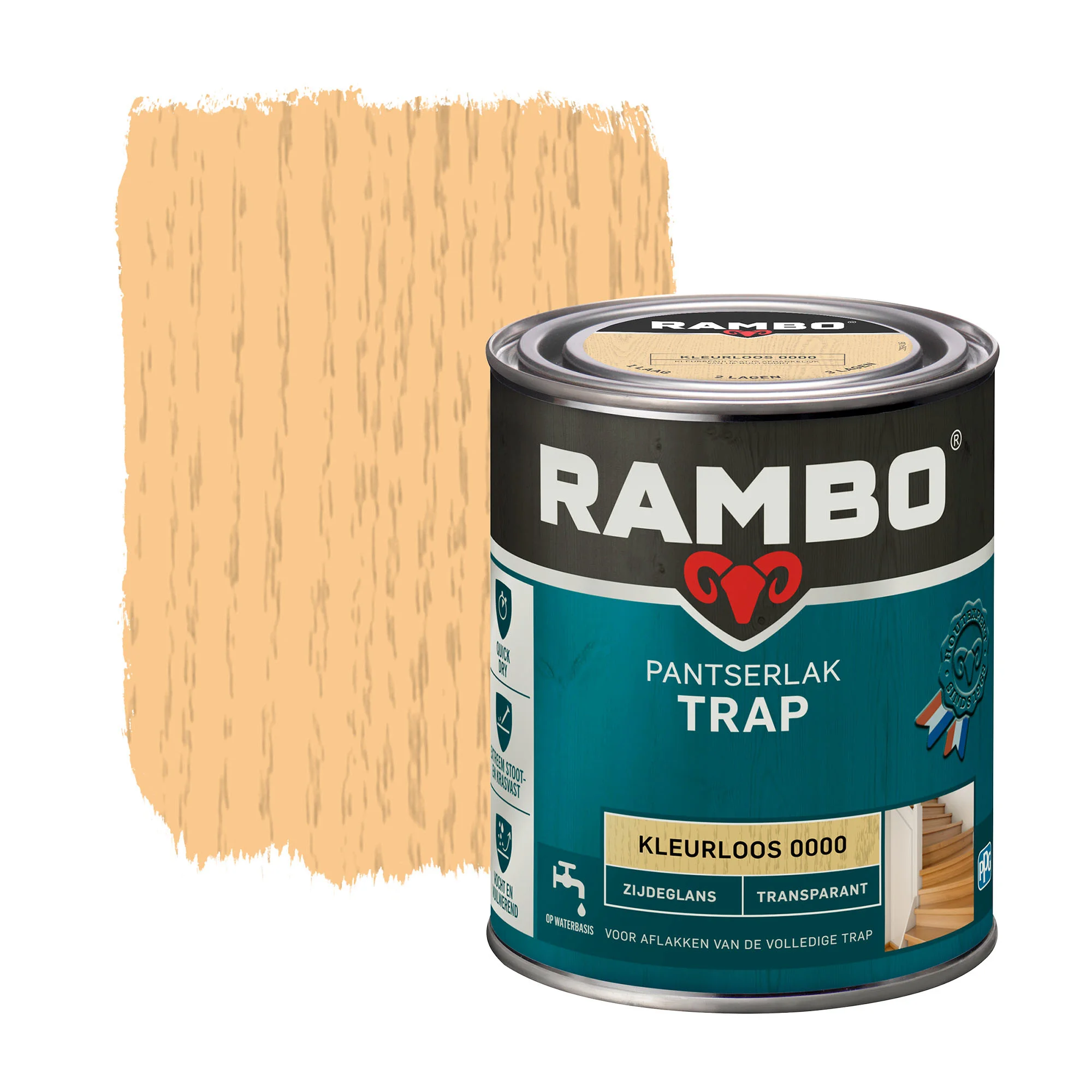 Rambo pantserlak trap transparant zijdeglans kleurloos 750 ml